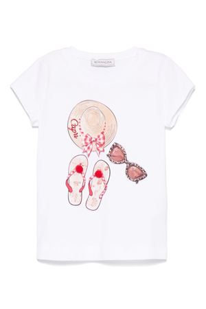 white cotton tshirt MONNALISA KIDS | 11E62352029944